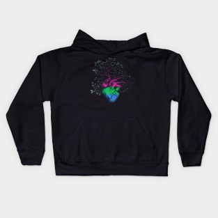 Polysexual Heart Tree of Life Kids Hoodie